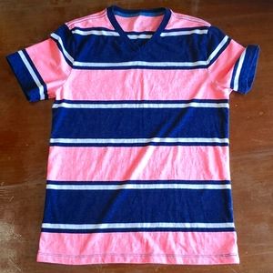 Never worn, soft, short sleeve, v-neck T, XS, Gap. Pink/navy/white. A4.